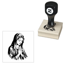 Moeder zonder blote maagd Maria Katholieke Religie Rubberstempel