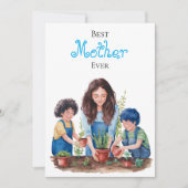 Moeder & Zonen Planten Les Waterverf Afbeelding Kaart (Voorkant)