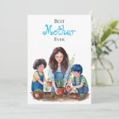 Moeder & Zonen Plantles Waterverf Afbeelding Kaart (Staand voorkant)