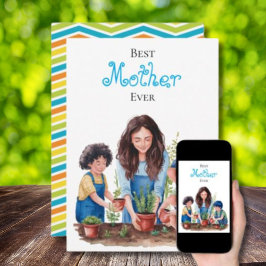 Moeder & Zonen Plantles Waterverf Afbeelding Kaart