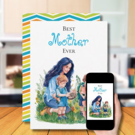 Moeder & Zonen Watercolor Tuin Illustratie Kaart