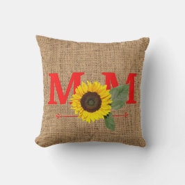 Moeder Zonnebloem jute print kussen