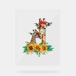 Moeder Zonnebloem Safari Afrika Dieren Kinder Scha Acryl Bord