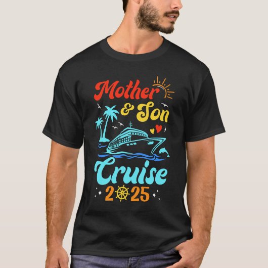 Moeder Zoon Cruise 2025 Familie Matching Trip Mama T-shirt (Voorkant)