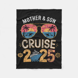 Moeder Zoon Cruise 2025 Vakantie Matching Familie Fleece Deken