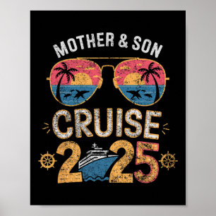 Moeder Zoon Cruise 2025 Vakantie Matching Familie Poster