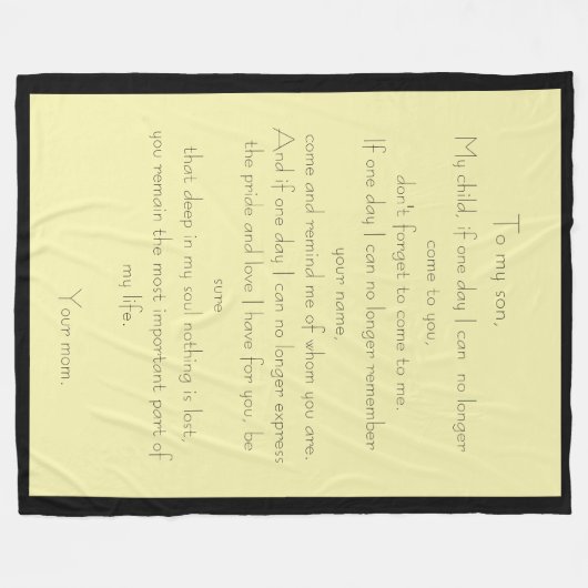 Moeder/zoon liefdesbericht fleece blanket (Voorkant (Horizontaal))