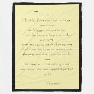 Moeder/zoon liefdesbericht fleece blanket deken