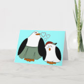 Moeder zoon pinguïns verjaardag kaart (Voorkant)