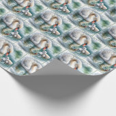 Moeder zwaan met cygnet cadeaupapier (Hoek)