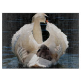 Moeder Zwan met Cygnets (baby zwanen) Snijplank (Voorkant)