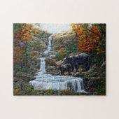 Moeder zwart Beer en kubus per waterval Legpuzzel (Horizontaal)