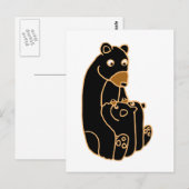 Moeder zwart Beer met kubussen Briefkaart (Voorkant / Achterkant)