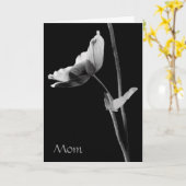 Moeder Zwart en Wit Bloem Kaart (Gele Bloem)