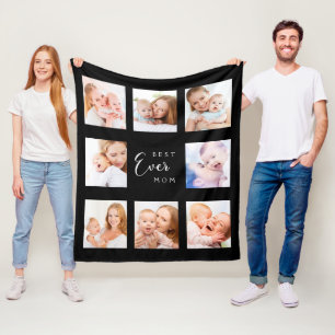 Moeder zwart fotocollage fleece deken
