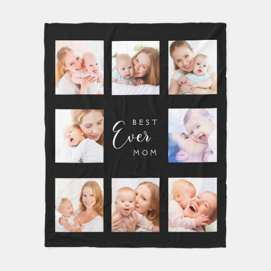 Moeder zwart fotocollage fleece deken (Voorkant)