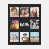 Moeder zwarte zilveren fotocollage fleece deken (Voorkant)
