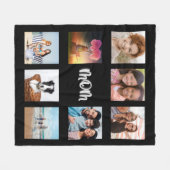 Moeder zwarte zilveren fotocollage fleece deken (Voorkant (Horizontaal))