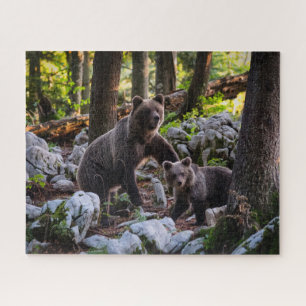 Moederbeer en welp Slovenië Legpuzzel