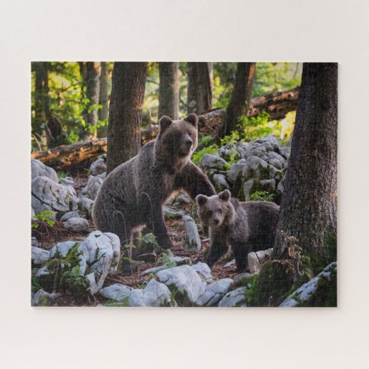 Moederbeer en welp Slovenië Legpuzzel (Horizontaal)
