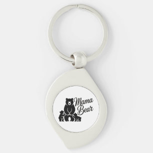 Moederbeer met welpen Schattige berenfamilie Sleutelhanger