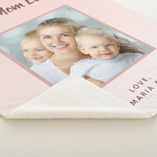 Moederblauwe roze roze goudfoto sherpa deken (3/4)