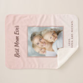 Moederblauwe roze roze goudfoto sherpa deken (Voorkant (horizontaal))