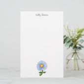 Moederbloemen ・ Blauwe Bloem Briefpapier (Staand voorkant)