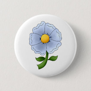 Moederbloemen ・ Blauwe Bloem Ronde Button 5,7 Cm