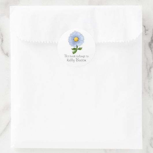 Moederbloemen ・ Blauwe Bloem Ronde Sticker (Tas)