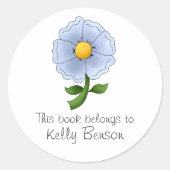 Moederbloemen ・ Blauwe Bloem Ronde Sticker (Voorkant)