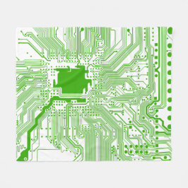 Moederbord Computer Circuit Fleece Throw-Green 2