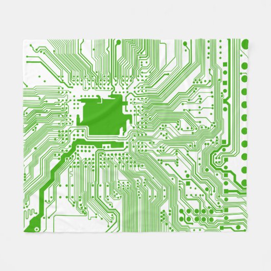Moederbord Computer Circuit Fleece Throw-Green 2 (Voorkant (Horizontaal))