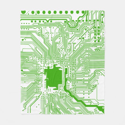 Moederbord Computer Circuit Fleece Throw-Green 2 Deken (Voorkant)