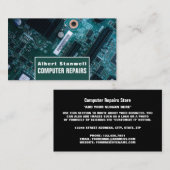 Moederbord, informatietechnologie, computer visitekaartje (Voorkant / Achterkant)