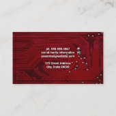 Moederbord | Rode microchip | Technologie Visitekaartje (Achterkant)