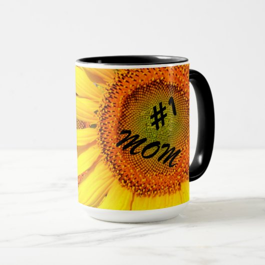 Moederdag #1 Mam Zonbloemen Mok (Voorkant rechts)