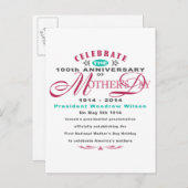 Moederdag 2014 - 100 jaar viering uitnodiging briefkaart (Voorkant / Achterkant)