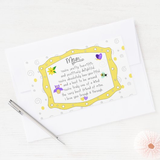 Moederdag 2017 rechthoekige sticker (Envelop)