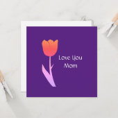 Moederdag 2022 Aangepaste tekst Paarse flora Kaart (Voorkant / Achterkant in situ)