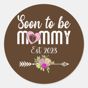 Moederdag 2022 Binnenkort mama 2023 Ronde Sticker