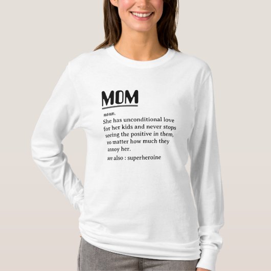 Moederdag 2025 Custom Mom Definition T-shirt (Voorkant)