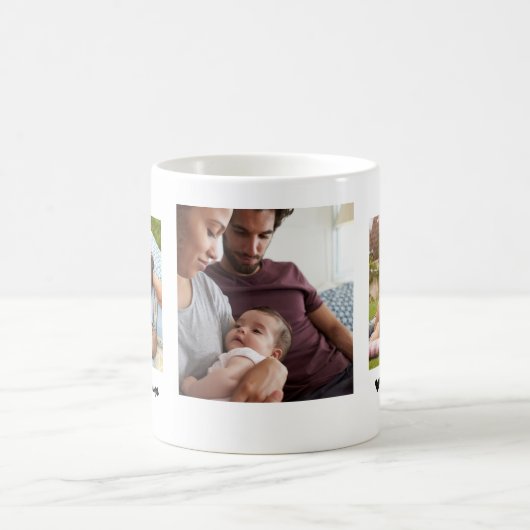 Moederdag 3 foto gepersonaliseerde koffie Mok (Center)