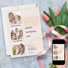 Moederdag 3 Foto modern Abstract bewerkbaar Feestdagenkaart