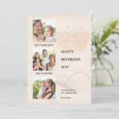 Moederdag 3 Foto modern Abstract bewerkbaar Feestdagenkaart (Staand voorkant)