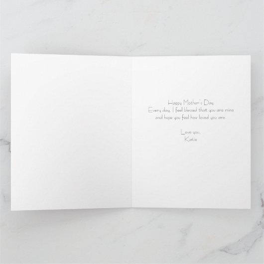 Moederdag 3 Foto Whimsical Hearts Typografie Kaart (Binnen)