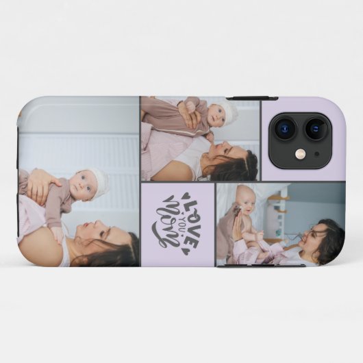 Moederdag 3 Foto's college iPhone Case (Achterkant (horizontaal))