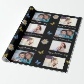 Moederdag 3 Foto's met botervliegen Cadeaupapier (Uitgerold)