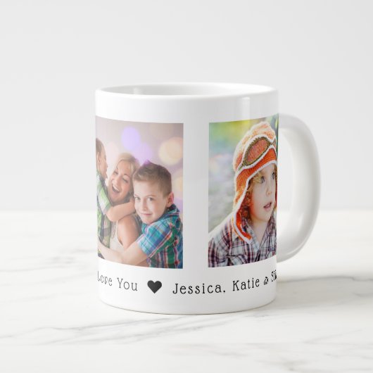 Moederdag 3 Foto's persoonlijke Giant Coffee Mu Grote Koffiekop (Voorkant rechts)