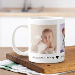 Moederdag 3 Foto's persoonlijke Giant Coffee Mu Grote Koffiekop<br><div class="desc">Aangepaste afgedrukte koffie-mok op maat gemaakt met uw foto's en een aangepast Moederdag bericht. Voeg 3 speciale foto's met een persoonlijk bericht toe.</div>